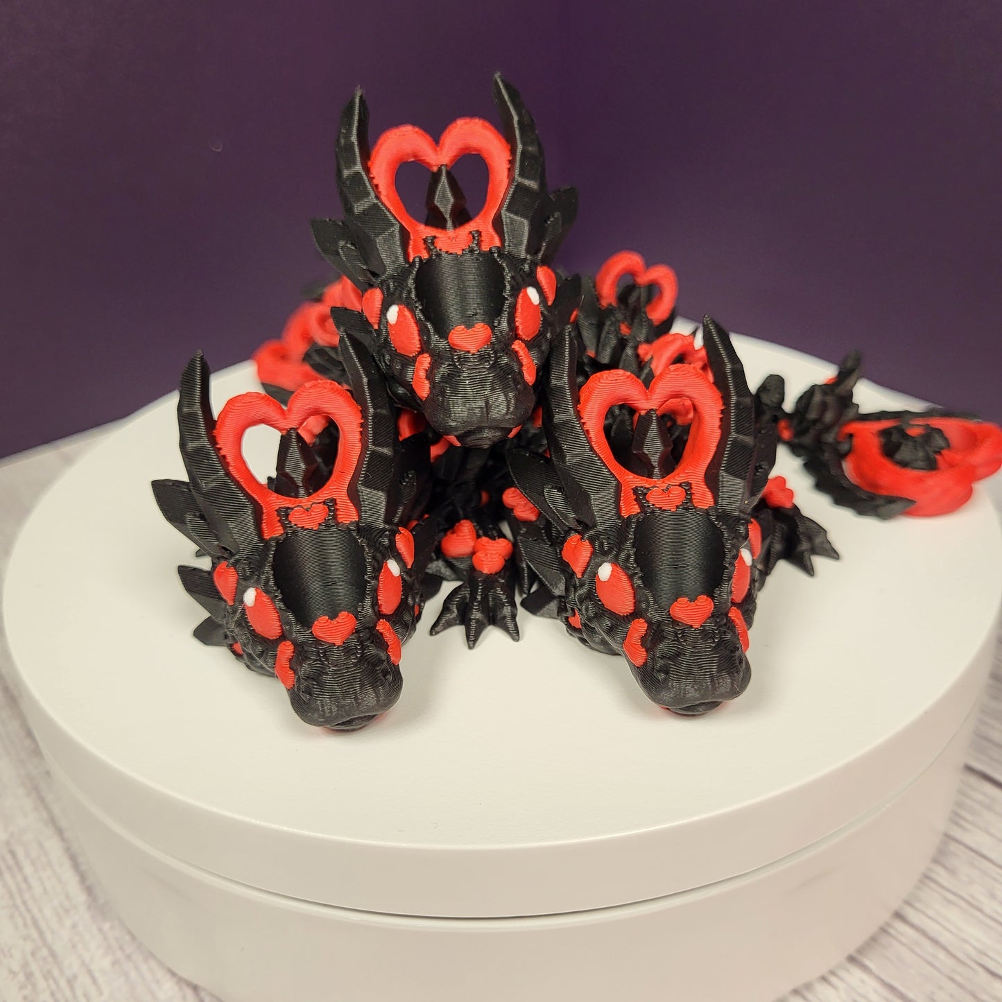 Dark Heart Dragon Straw Topper - Valentines Special Edition!